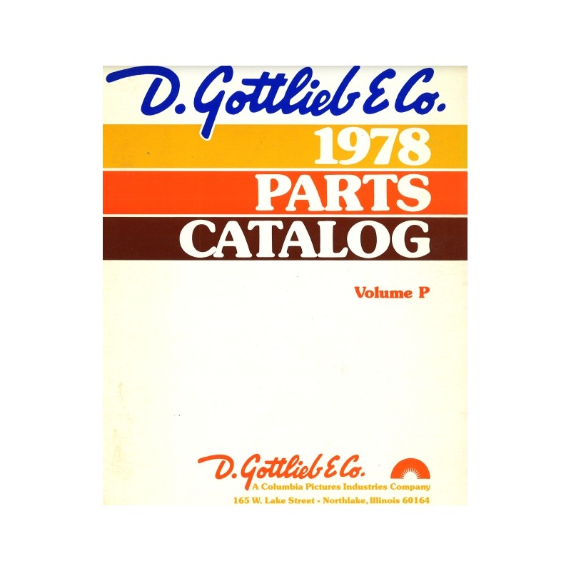 Gottlieb 1978 Parts Catalog