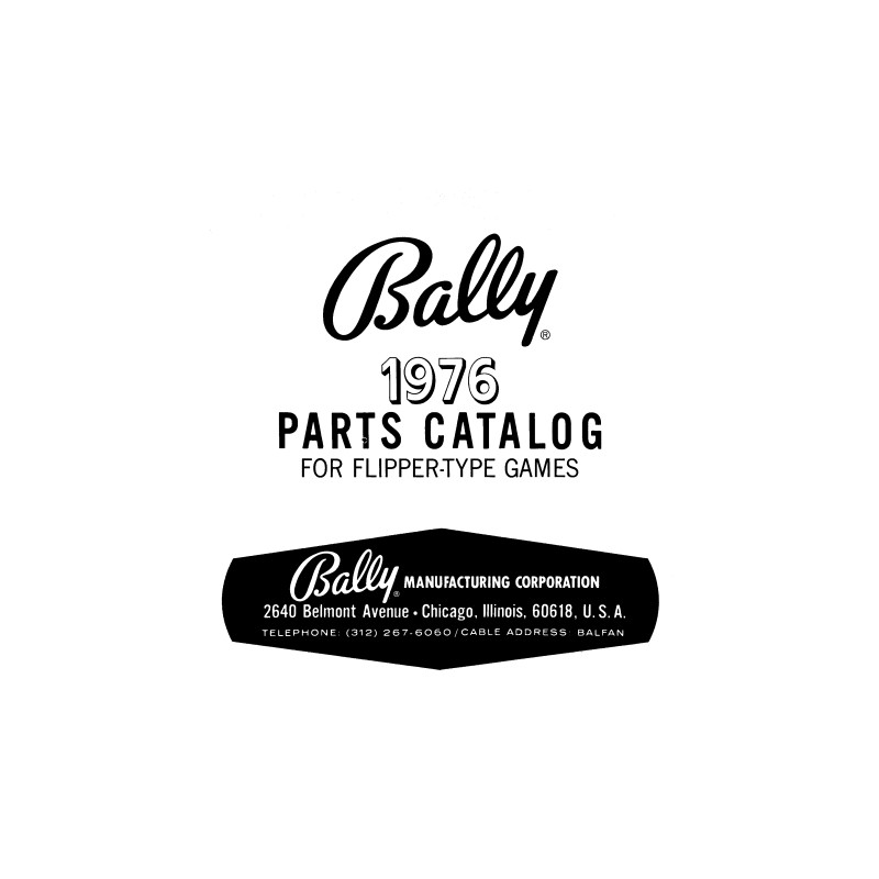 Bally 1976 Parts Catalog
