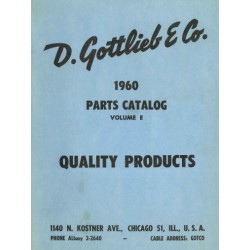 Gottlieb 1960 Parts Catalog