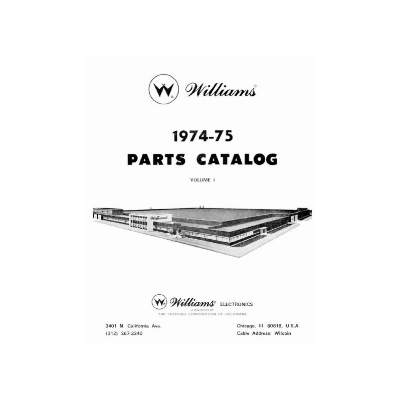 Williams 1974-1975 Parts Catalog